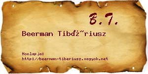 Beerman Tibériusz névjegykártya